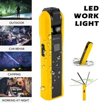

Portable COB Flashlight Torch USB Rechargeable LED Work Light Magnetic COB Lantern Hanging Hook Lamp For Outdoor Camping