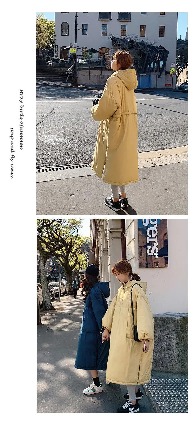Students Thick Warm Solid Color Cotton Coat Women's Mid-length 19 Winter New Style Korean-style Loose Casual Hooded Pullover Cot