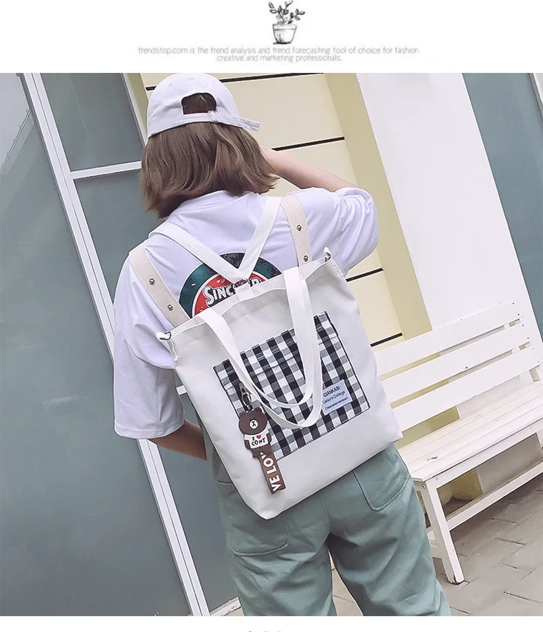 Multi-Purpose INS-Style Shoulder Canvas Bag Shoulder Women's Shoulder Korean-style Toth WOMEN'S Bag Students bu xi dai