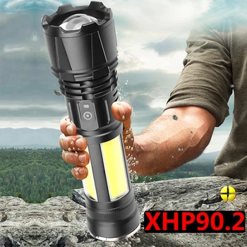 

XHP90.2 High Quality 4-core Tactical Led Flashlight 18650 26650 Battery Usb Rechargeable Torch Zoomable Lantern for Camping