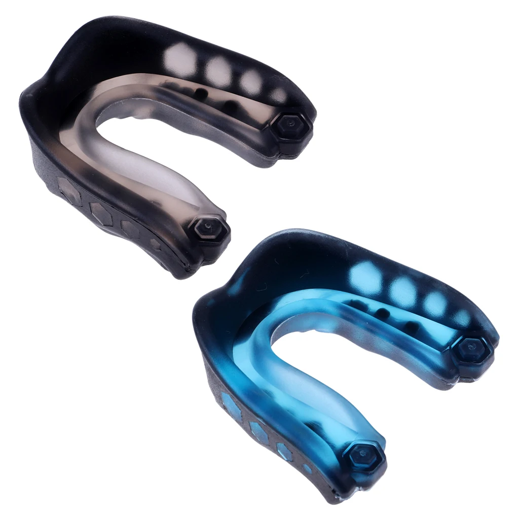 Set of 2 Sports Mouthguards Martial Arts BJJ MMA Teeth Protective Gear Mouth Guard with Case