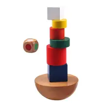 Деревянные геометрические блоки, складные настольные балансировочные игры, Развивающие детские игрушки