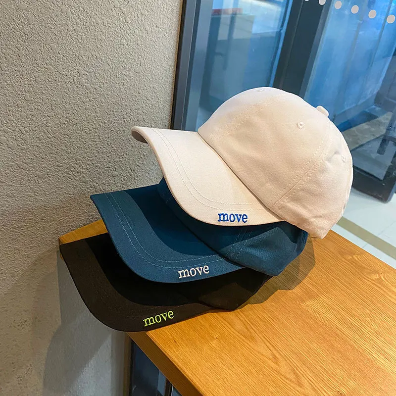 Summer Move Letter Embroidery Baseball Cap Korean Version of The Wild Sun Hat Simple Solid Color | Аксессуары для одежды