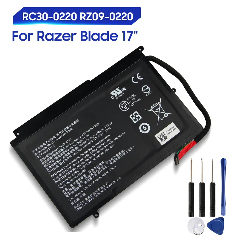 Batteria Di Ricambio Originale Per Razer Blade Pro 17 "Rc30-0220 Rz09-0220 Batteria Originale Per Laptop 6160Mah