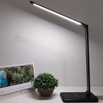 

Multifunctional LED Desk Lamp with Fast Wireless Charger USB Charging Port 5 Modes Light QJS Shop