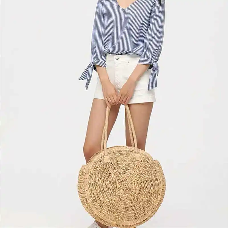 big round straw bag