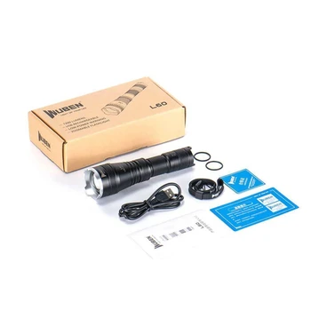 

WUBEN L60 Zoomable Flashlight 1200 Lumens 5 Modes IP68 Waterproof USB Charging Torch Light Work Light Torch Lantern Lamp