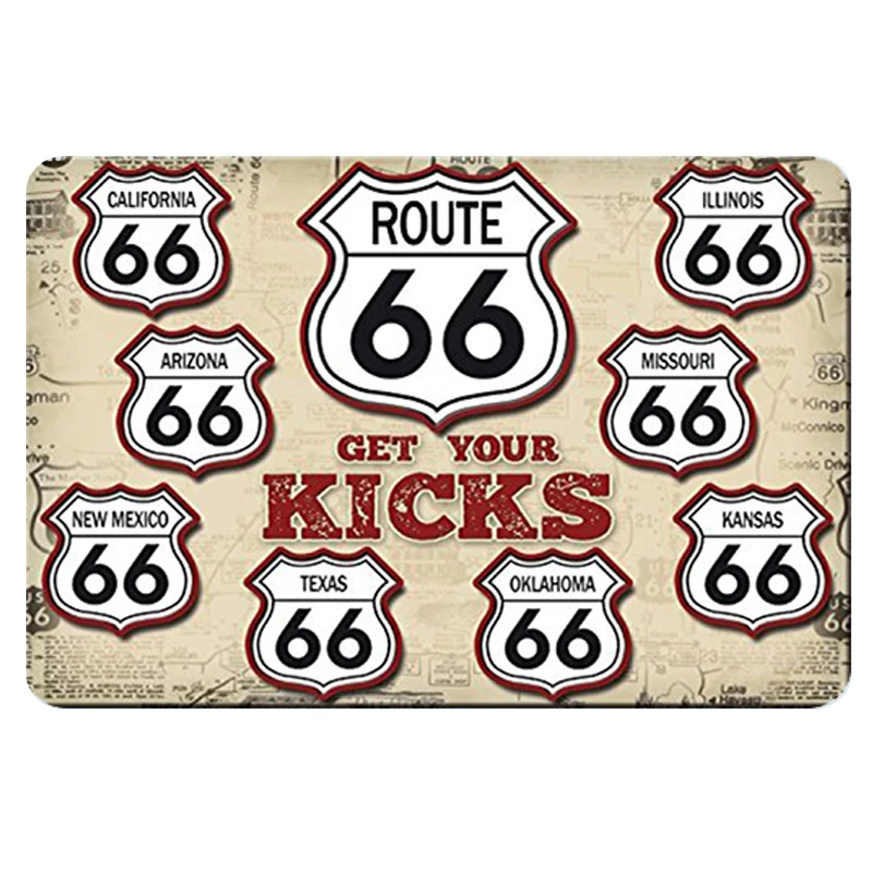 Красный Route 66 металлический знак табличка Металл Винтаж жестяной знак паба Настенный декор для бара паба клуба человек пещера металлический плакат - Цвет: Красный