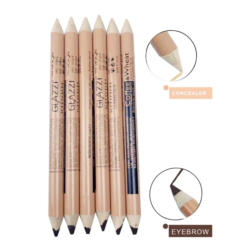 ew Dual-use Double-head Eyeliner Pencil Concealer Pencil Waterproof Cover Blemishes Easy To Color Eyeliner Conealer.w