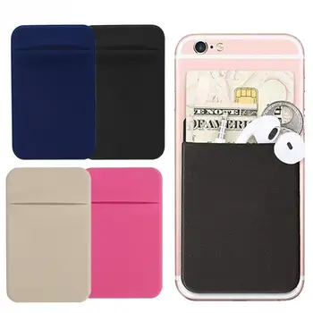 

Pouch Universal Card Holder Slim Phone Back Removable Stick-on Mini Pocket Case Credit Adhesive Wallet