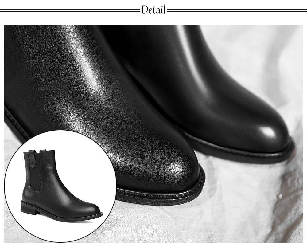 SOPHITINA Solid Women's Boots High Quality Genuine Leather Square Heel Comfortable Round Toe Shoes Special New Ankle Boots PO247