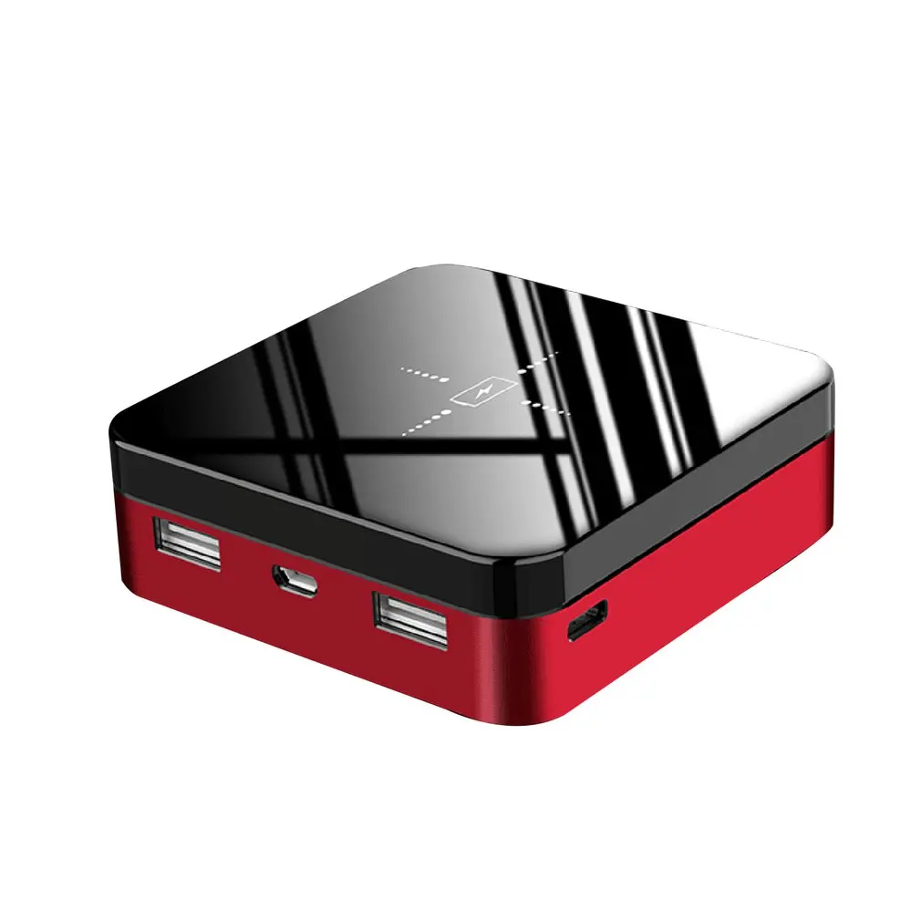 20000 мАч портативное мини-зарядное устройство Qi Быстрое беспроводное зарядное устройство Внешний аккумулятор Зарядка Внешний аккумулятор для смартфонов - Цвет: Red