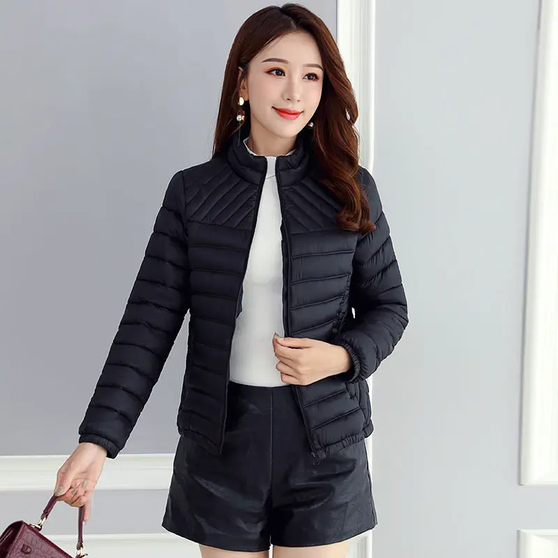 Зимние теплые короткие Классический женский жакет повседневные пальто новая мода корейский стенд воротник хлопковые парки Женская верхняя одежда пальто P146