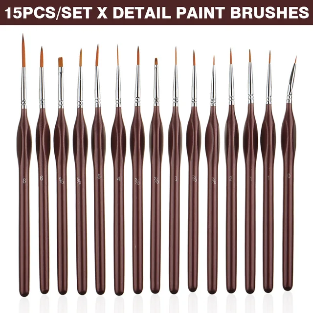 Professional 12pcs Miniature Detail Paint Brush Set Micro Fine Brushes Tiny  Detailing Model Rock Acrylic Watercolor Oil Painting