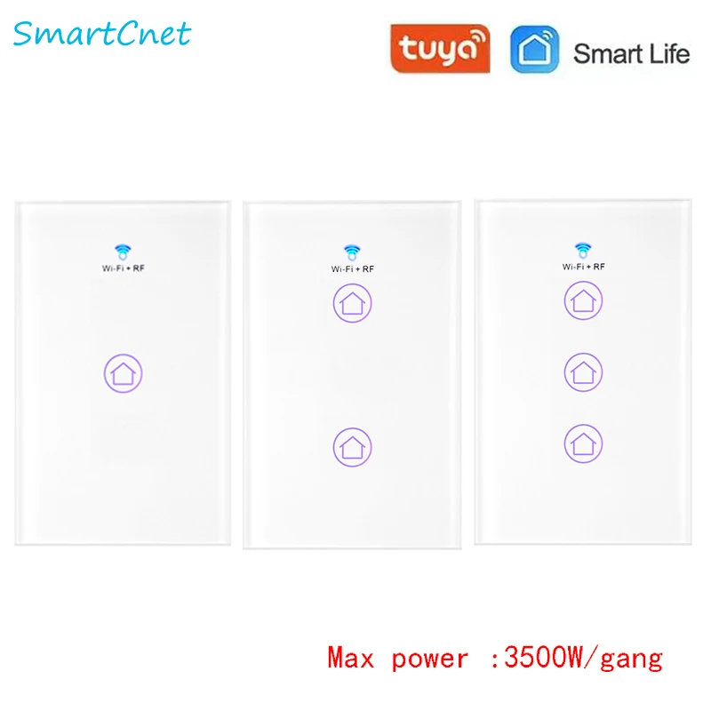 Сенсорный переключатель умный 16A Панель настенный прерыватель 1/2/3 Tuya wifi