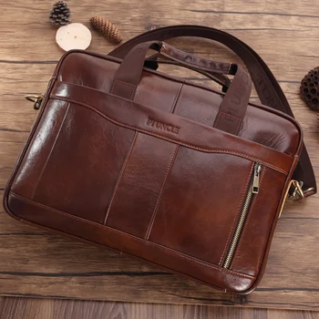 

LJL-PI UNCLE Men's Leather Briefcase Fashion Handbag Retro Messenger Bag Business Folder Casual Men's Bag