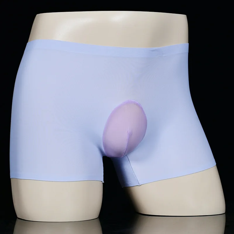 New men's ice silk stretch boxers comfortable breathing nylon low wait shapewear underwear cloister sexual interest | Мужская одежда