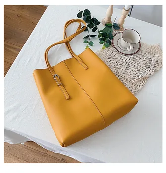 

Simple Fashion Women Tote Bag Large Capacity Shoulder Handbag Female Soft Leather Shopping Bags Versatile Lady Shopper Purse