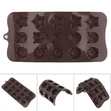 15 Сетка коричневый 3D тюльпан силиконовая форма для шоколада Ароматерапия Мыло ручной работы Арома диффузор для выпечки DIY