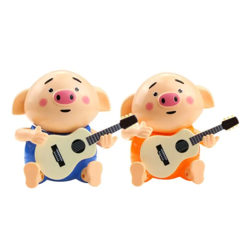 Милая свинья, играющая на гитарной электрогитары, музыкальная игрушка для детей, Обучающие игрушки, подарки, аксессуары Y4QA