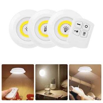 

Dimmable LED Under Cabinet Light with Remote Control Battery Operated LED Closets Lights for Wardrobe Bathroom Bedroom lighting