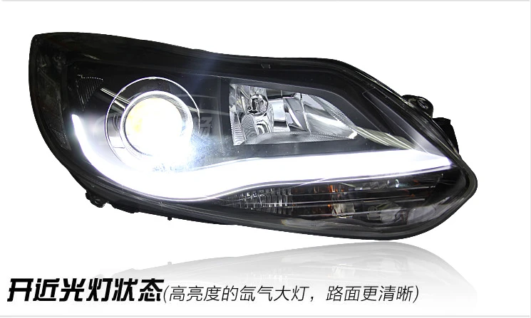 Автомобильный Стайлинг 2012 2013 для Ford Focus светодиодный фары fpr фокус 3 DRL Объектив двойной луч H7 Ксеноновые Биксеноновые линзы