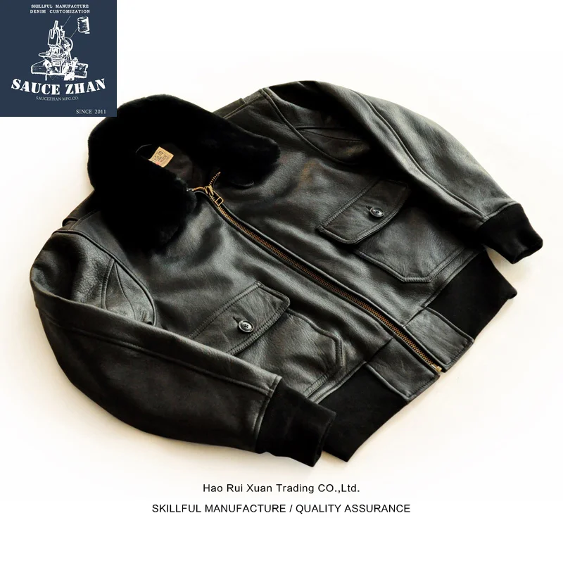 

SauceZhan Goatskin G1 LeatherJacket Men's Leather Jacket 2018 New Leather Jacket Hainan Leather Jacket Mens Mink Coat