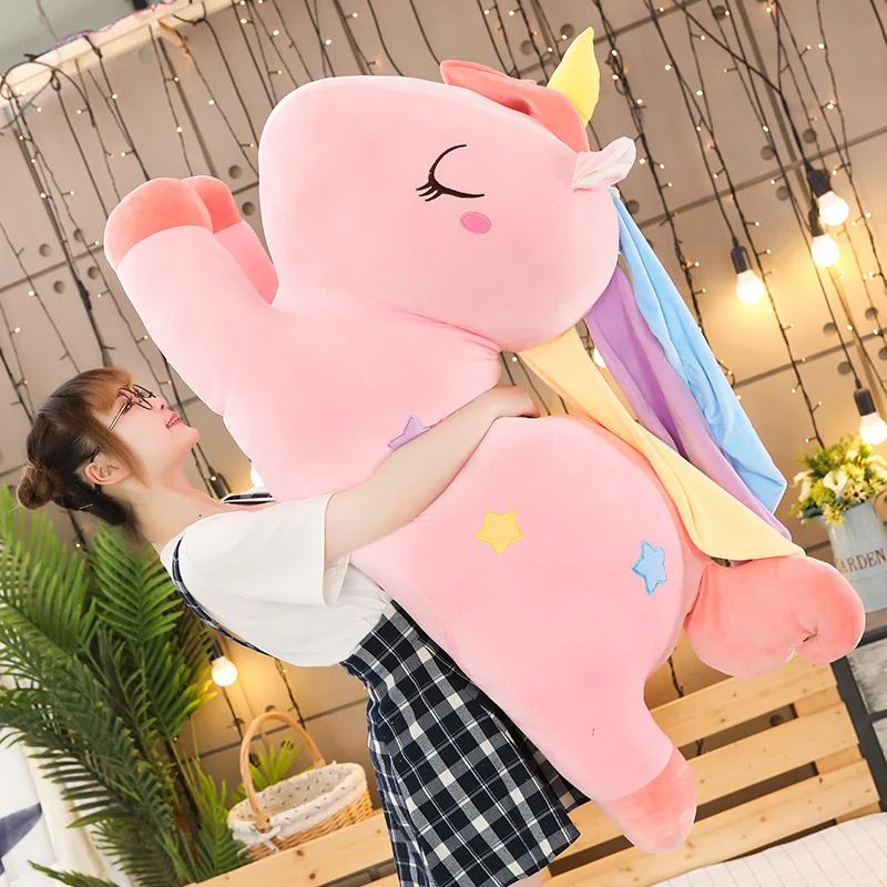 

Hot Colorful Pegasus Pillow Angel Unicorn Plush Stuffed Toys Dolls For Kids Birthday Gift Valentine's Day Gifts Sofa Cushions