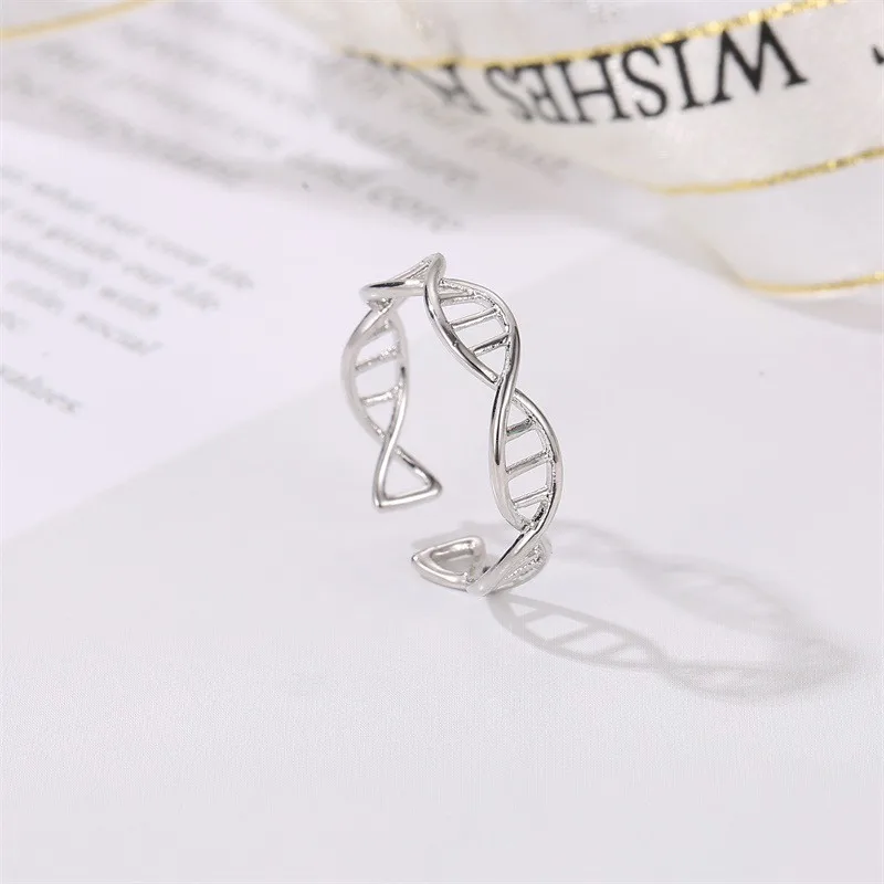 Opening Finger Ring Classic DNA Chemistry Molecule For Women Men Fashion Simple Style Party Gifts