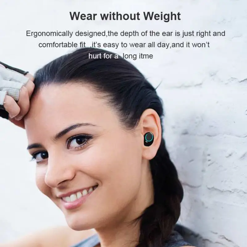 Вставной цифровой дисплей Bluetooth 5,0 гарнитура Выдвижная Беспроводная стерео Спортивная гарнитура с зарядным ящиком