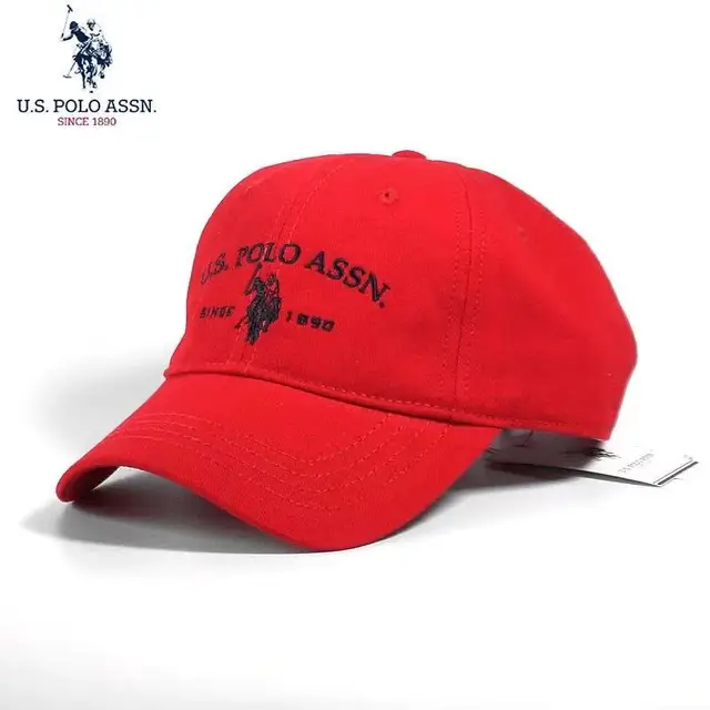 2021 new POLO cap trend simple men's and women's polo sports cap cotton adjustable baseball cap trucker hat cap gorra polo red