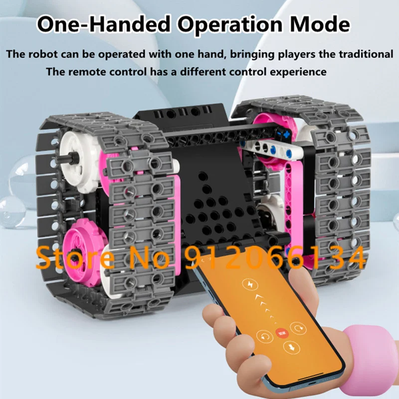 Smart Programming RC Robot 360°Rotation 408PCS DIY Assembly Blocks 3 Styles Gravity Sensor Dual Remote Control RC Tank Toys Gift 3