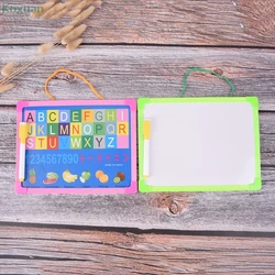 Minipizarra blanca de dibujo para niños, pizarra seca, pequeña, colgante con rotulador, regalos de estudio, Color aleatorio, 1 ud.