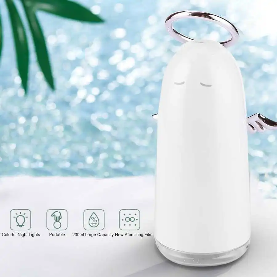

Portable Mini Misting Humidifier with Colorful Night Light for Home Bedroom Office Pink Desktop Humidifier Luchtbevochtiger