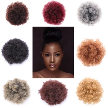 

XG Rubber Band To Bind Curly Hair Synthetic Chignon Wigs for Black Women African Hair Accessories Hair Extension Fluffy Hair Bag