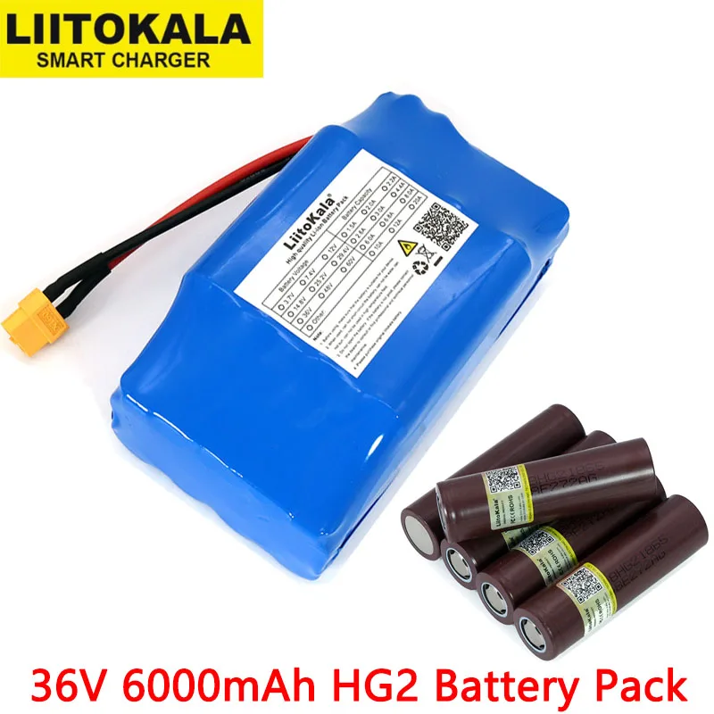 Liitokala 36V 6Ah 6000mah high drain 2 wheel electric scooter self balancing lithium battery pack for Self-balancing Fits 6.5" |
