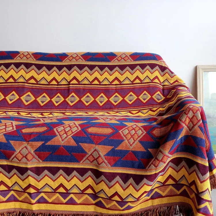 130*180 см хлопковое вязаное богемское геометрическое одеяло для дивана/Ковровое покрывало для дивана, полотенце, домашний декор, диванное покрывало, Decoracao