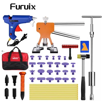 

FURUIX Paintless Dent Removal Super Tools Dent Lifter T Bar Puller Tap Down Hammer Tools