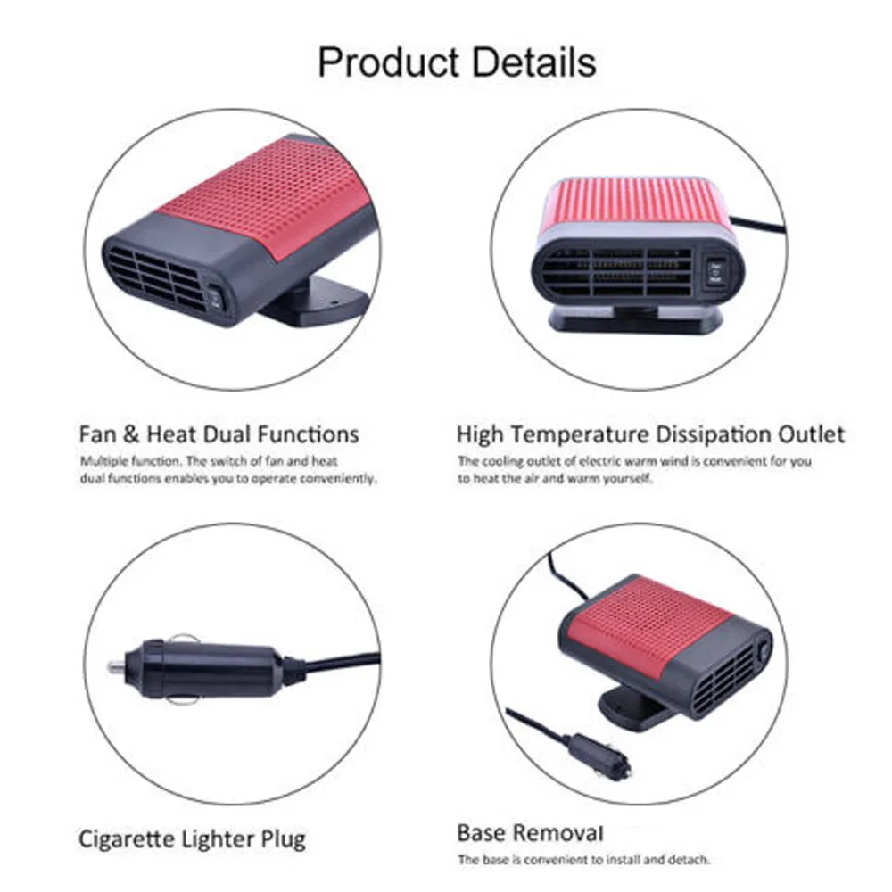 Зимний автомобильный обогреватель, универсальный, 12 В, для салона автомобиля, с подогревом, охлаждающие аксессуары, тепловентилятор, для окон, для удаления тумана, портативные автомобильные обогреватели