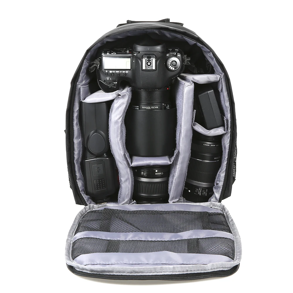 Многофункциональный рюкзак для камеры, сумка для цифровой зеркальной фотокамеры, водонепроницаемая сумка для наружной камеры, чехол для фото - Цвет: Серый