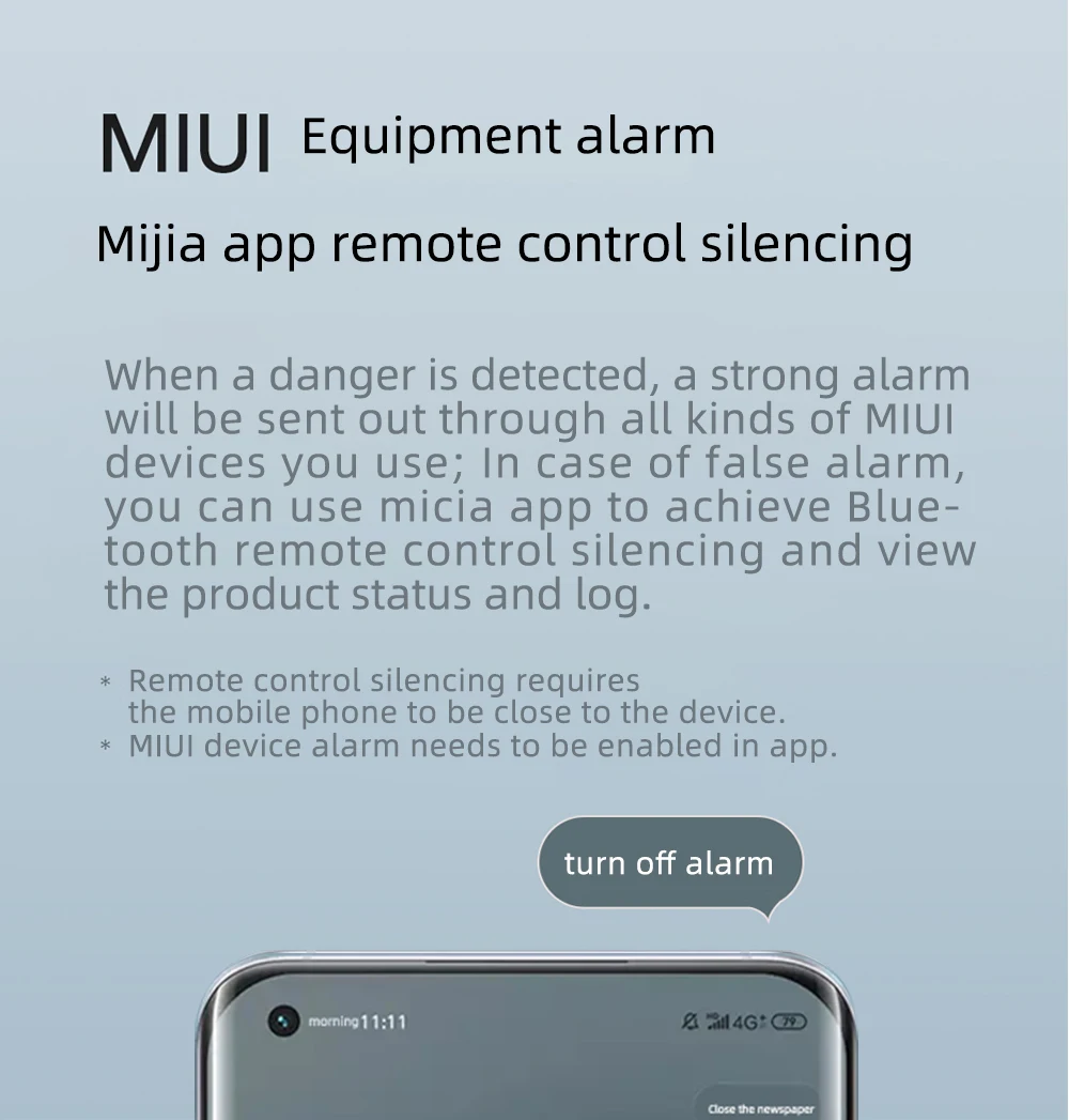 Xiaomi Mijia Smart Smoke Detector Bluetooth mesh compatible Fire Alarm Monitor Remote Control Sound alert sensor home security