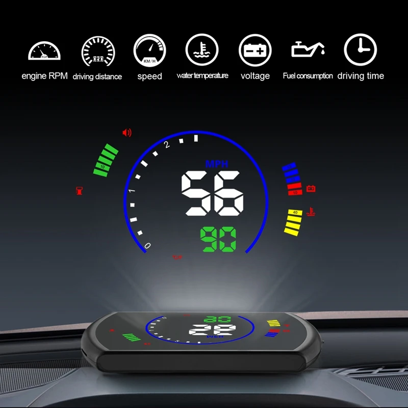 S600 Автомобильный дисплей 5,8 дюймов цифровой измеритель скорости автомобиля HUD OBD2 проектор на лобовое стекло напоминание о скорости усталости вождения
