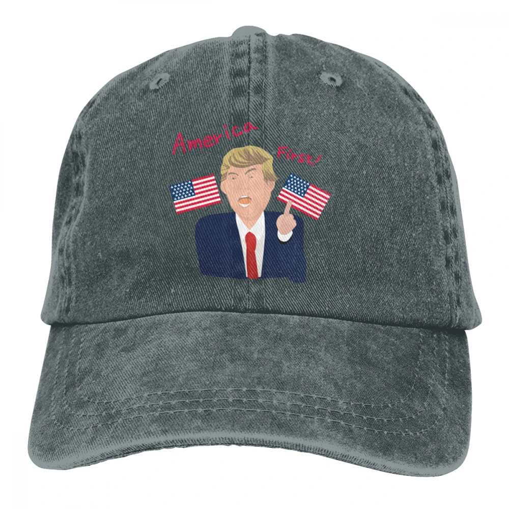 Америка Первый Casquette глубокий Хизер унисекс Мужские Женские джинсовые бейсболка с ремешком кепки Регулируемый Гольф папа шляпа
