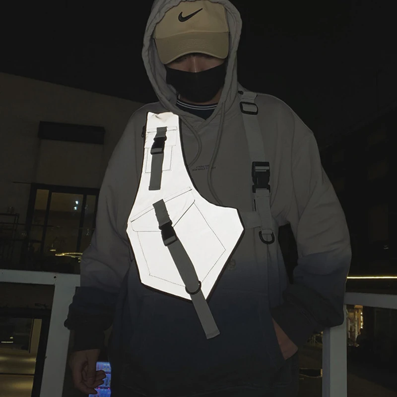 Reflective Vest Multi function Reflective Chest font b Bags b font for font b Men b