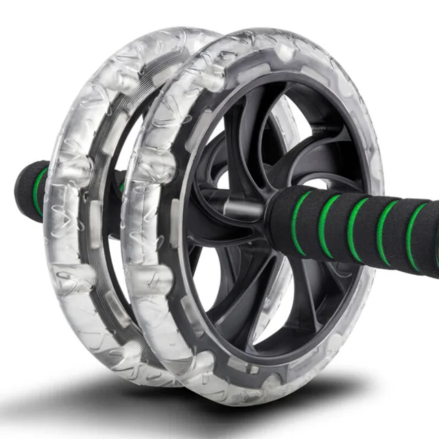 US $29.71 No Noise Double Wheeled AB Wheel Abdominal Trainer Fitness Equipment Gym Exercise Men Body Building