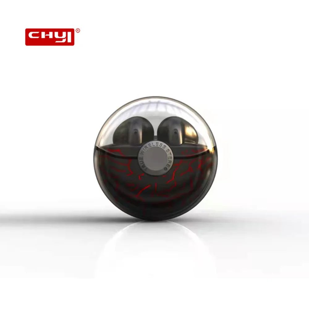 

CHUYI Bluetooth 5.1 TWS Wireless Earphones Semitransparent Round Box Headsets RGB Backlight Gaming Headphones for Gamer Gift