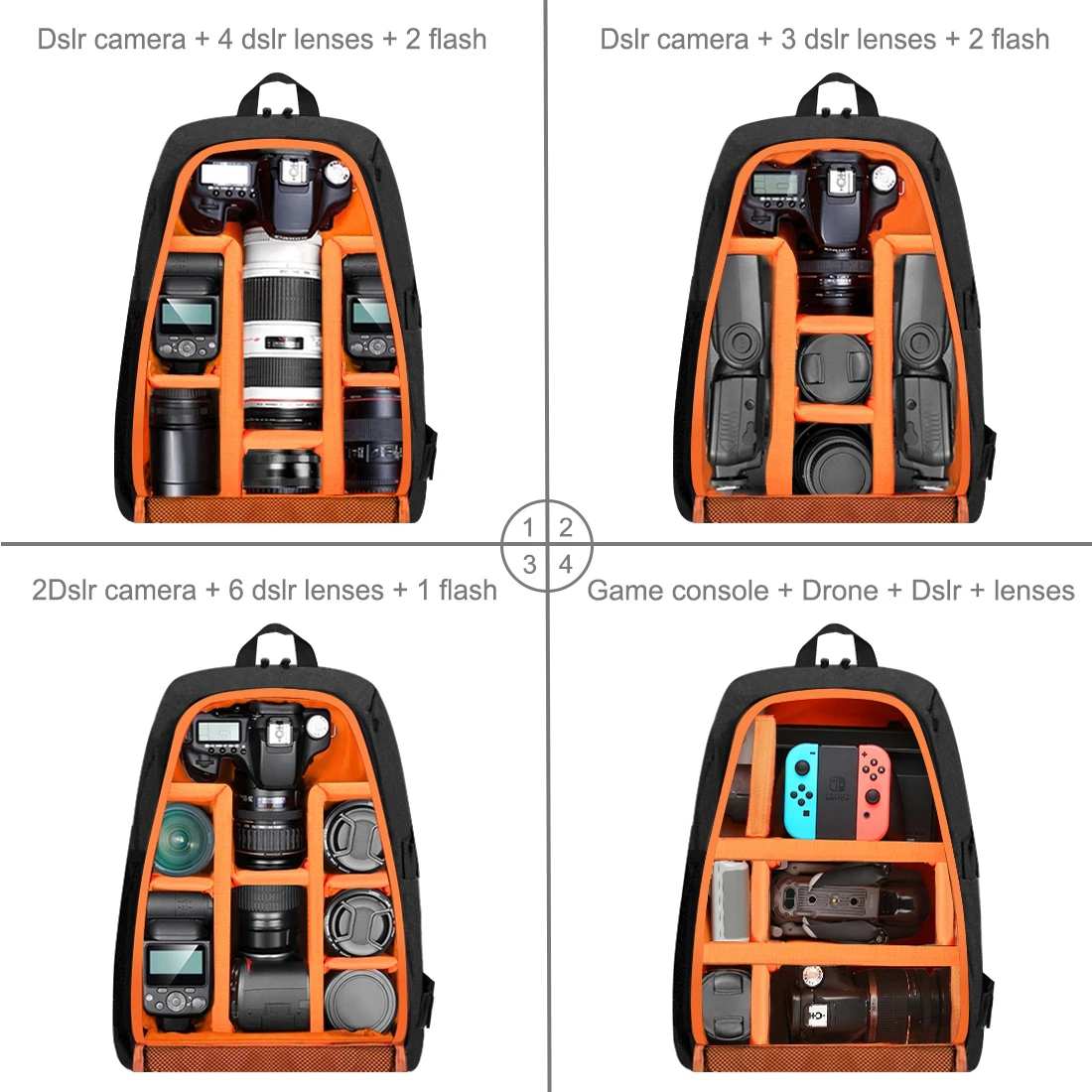 Photographer's heavy-duty camera backpack