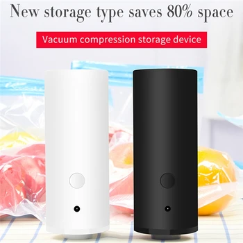 

Mini Automatic Compression Vacuum Pump Househoud Sealer Clamp Snack Fresh Food Rod Strip Kitchen Tool with Bags Us Plug