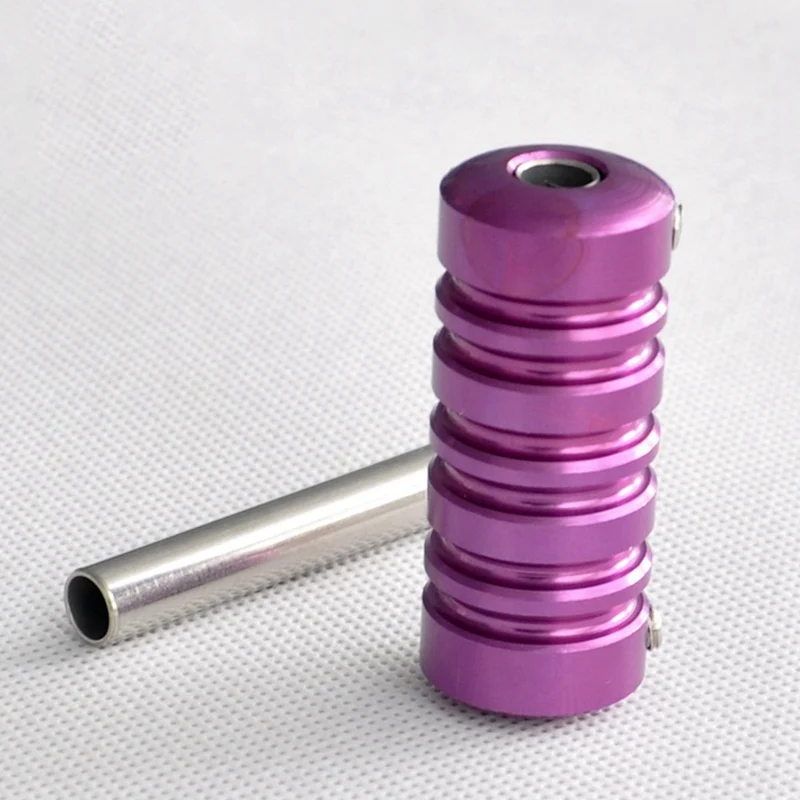 Purple Алюминиевый захват машины татуировки из нержавеющей стали синяя труба для пистолетов аксессуары для татуировки ручки поставки 1 шт Прямая - Цвет: Purple