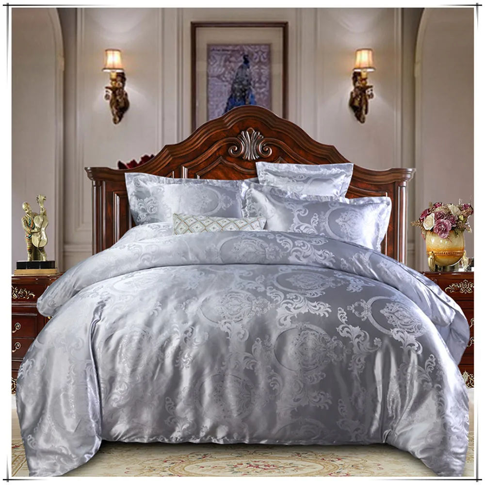 Sisher роскошный комплект постельного белья из 4 предметов, двуспальный размер, жаккардовый пододеяльник, наборы, один король, свадебное постельное белье, плоский лист, Европейское одеяло с цветочным рисунком